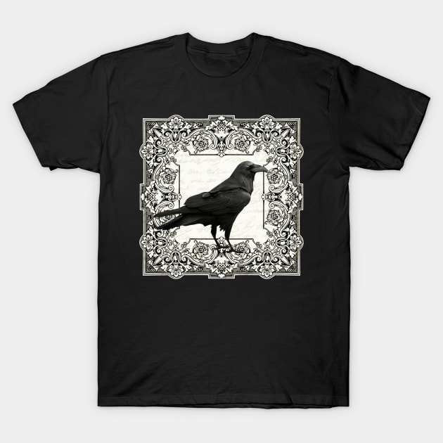 Vintage Halloween raven T-Shirt by valentinahramov